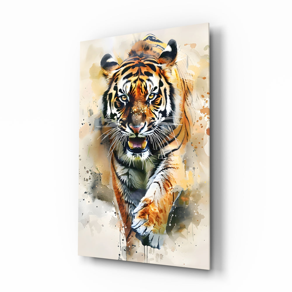 Painterly-watercolor panel bringing wildlife glow to a study