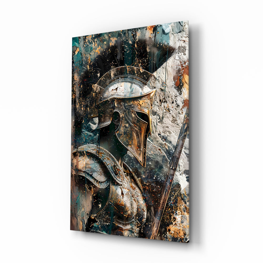 Painterly-impasto panel bringing weathered glow to a man cave