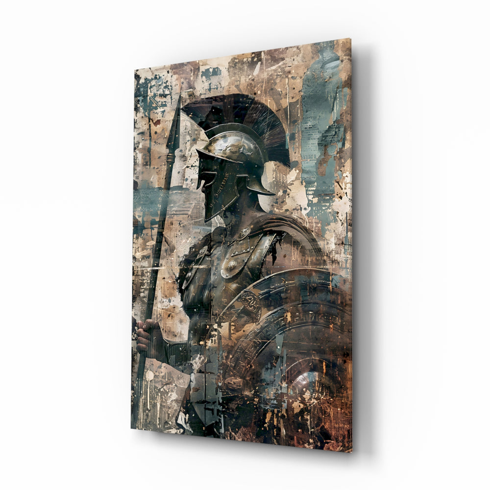 Painterly-impasto panel bringing warrior glow to a study
