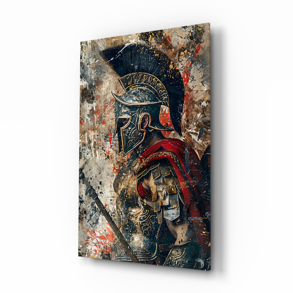 Painterly-impasto panel bringing warrior glow to a study