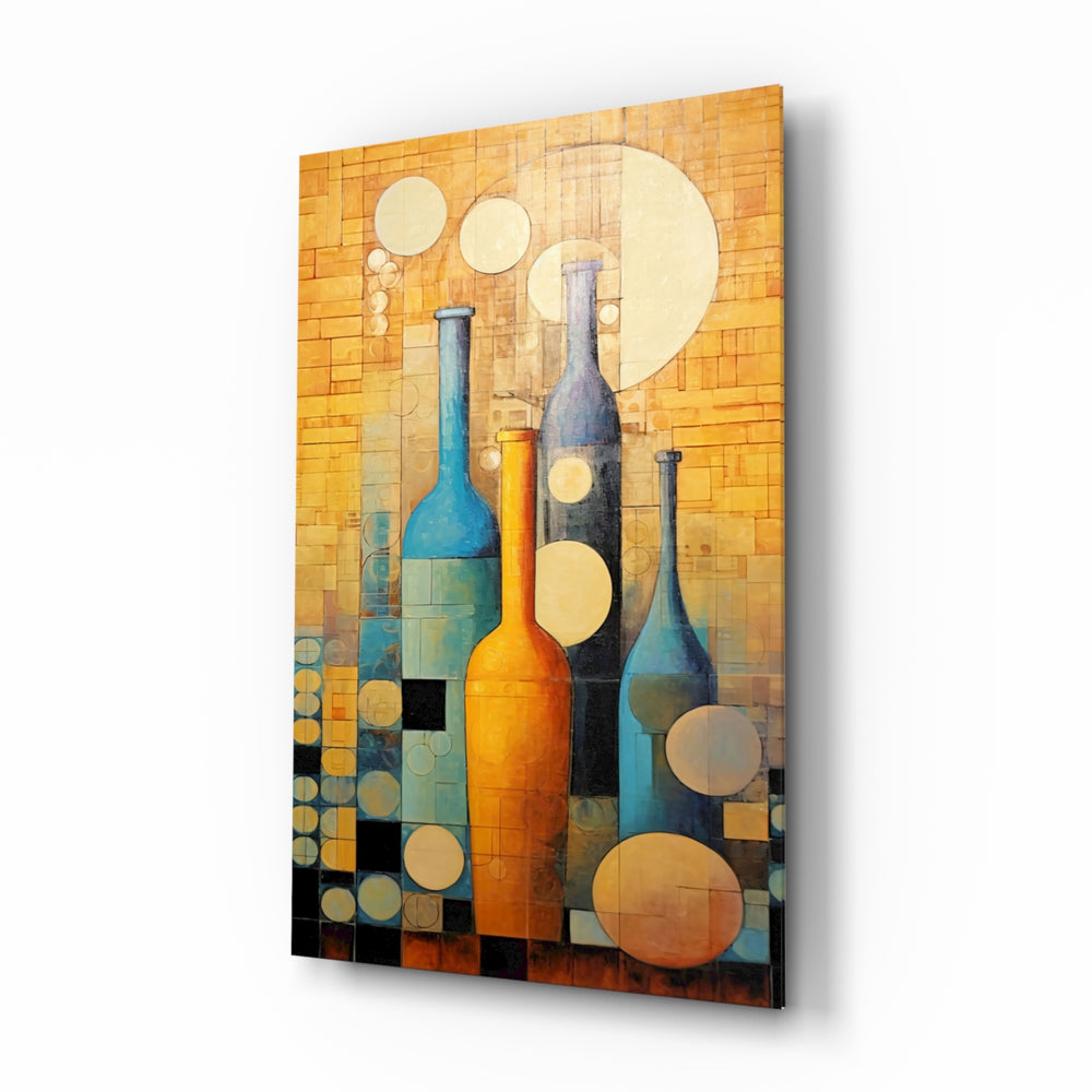 Mid-century-cubist panel bringing refined glow to a designer studio