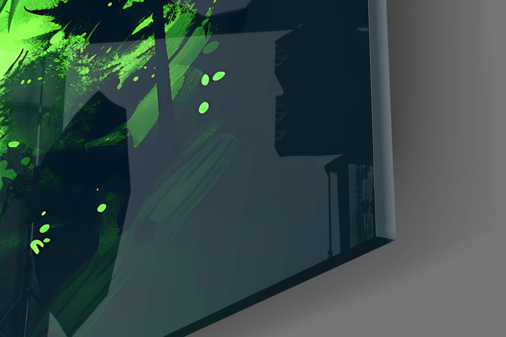 Wolf panel catching lamp light to reveal its cinematic glow