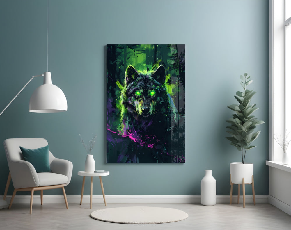 Wolf panel adding editorial flair to a hallway