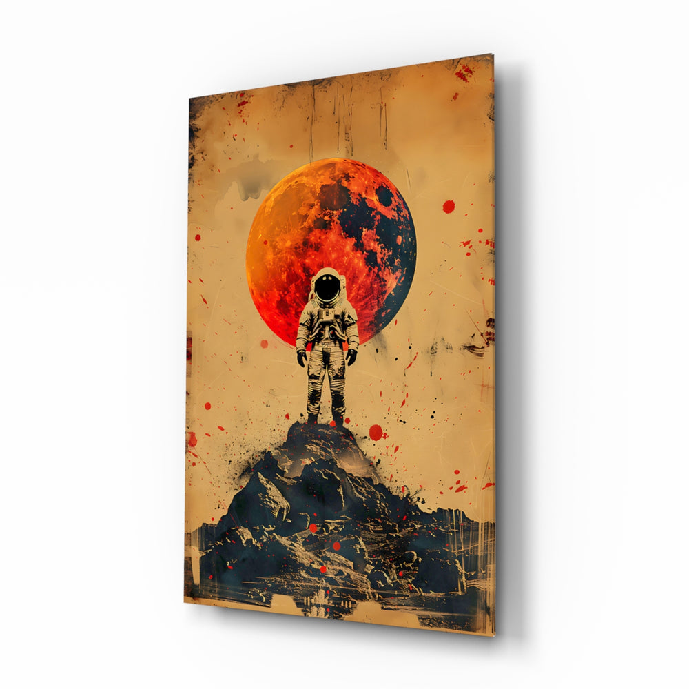 Retro-poster panel bringing vintage glow to a man cave