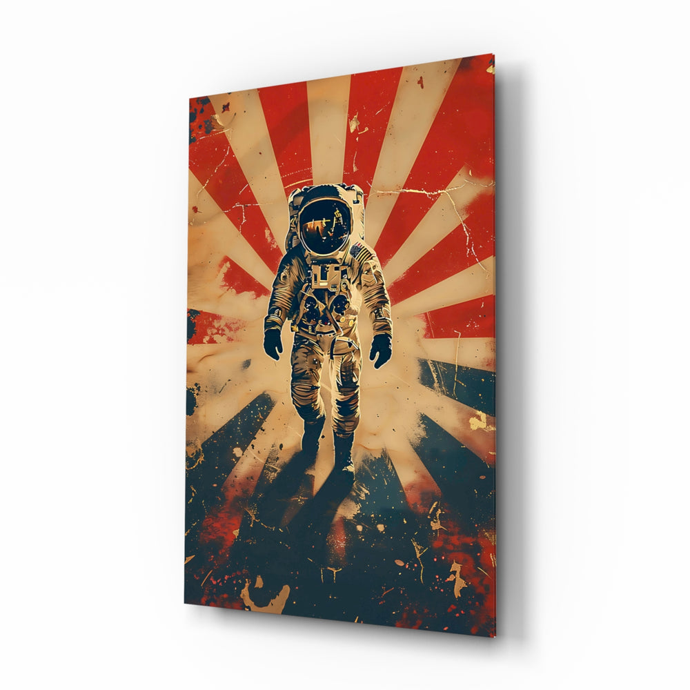 Retro-poster panel bringing vintage glow to a man cave