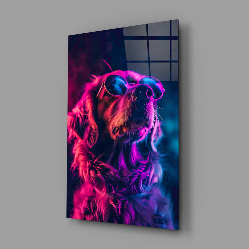 Dog with Glasses close-up showing golden retriever in sunglasses
