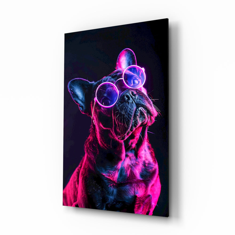 Cinematic-neon panel bringing electric glow to a home bar