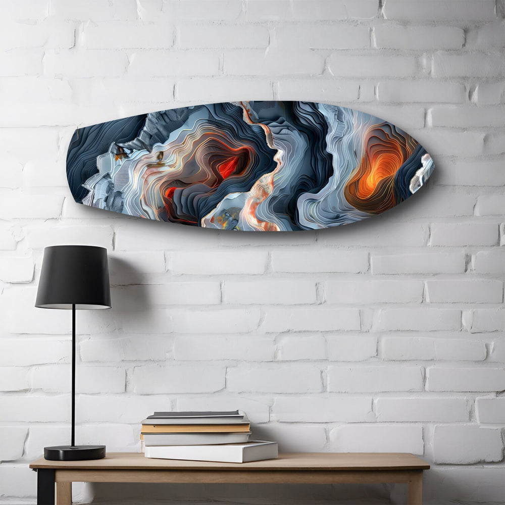 Lava Geode Abstract Glass Wall Art.