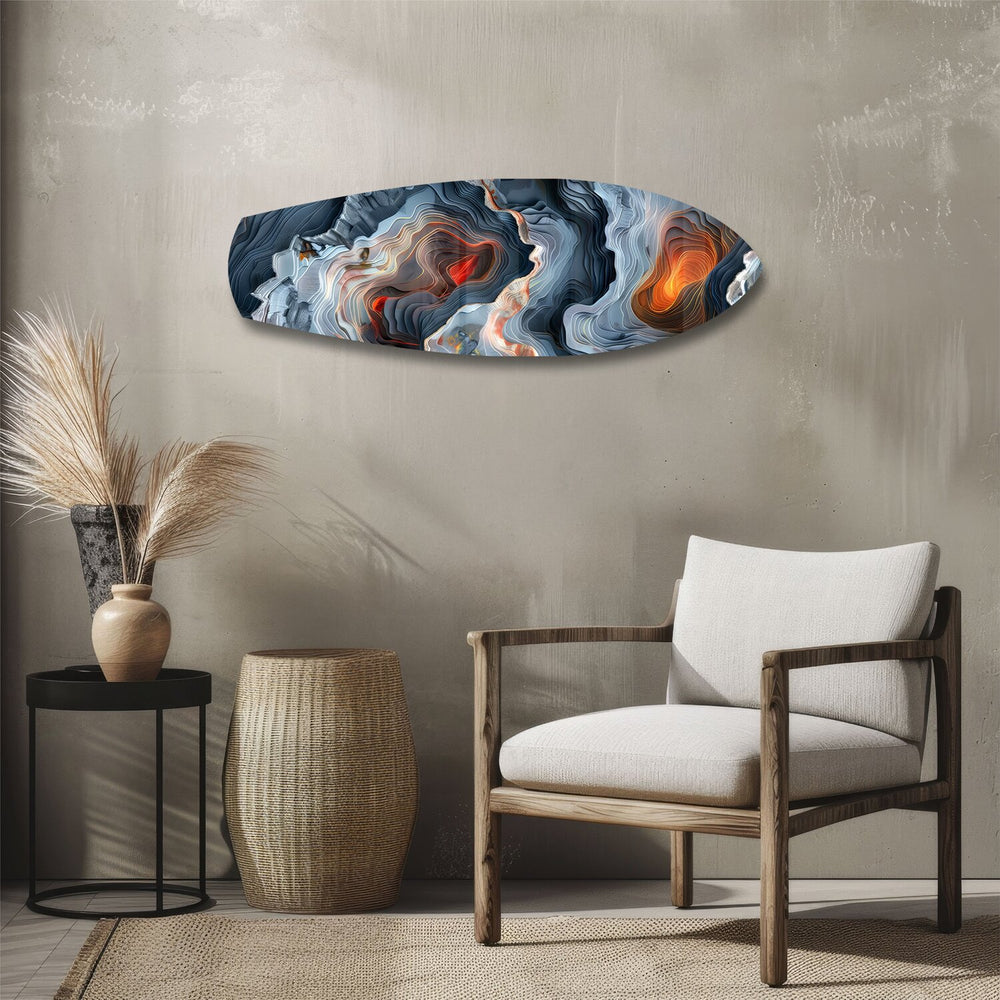 Lava Geode Abstract Glass Wall Art.