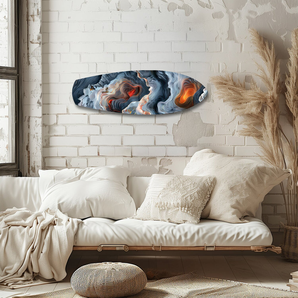 Lava Geode Abstract Glass Wall Art.