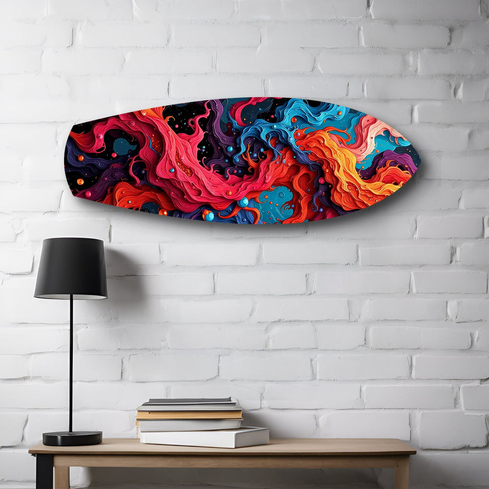 Cosmic Swirl Vibrant Abstract Glass Wall Art.