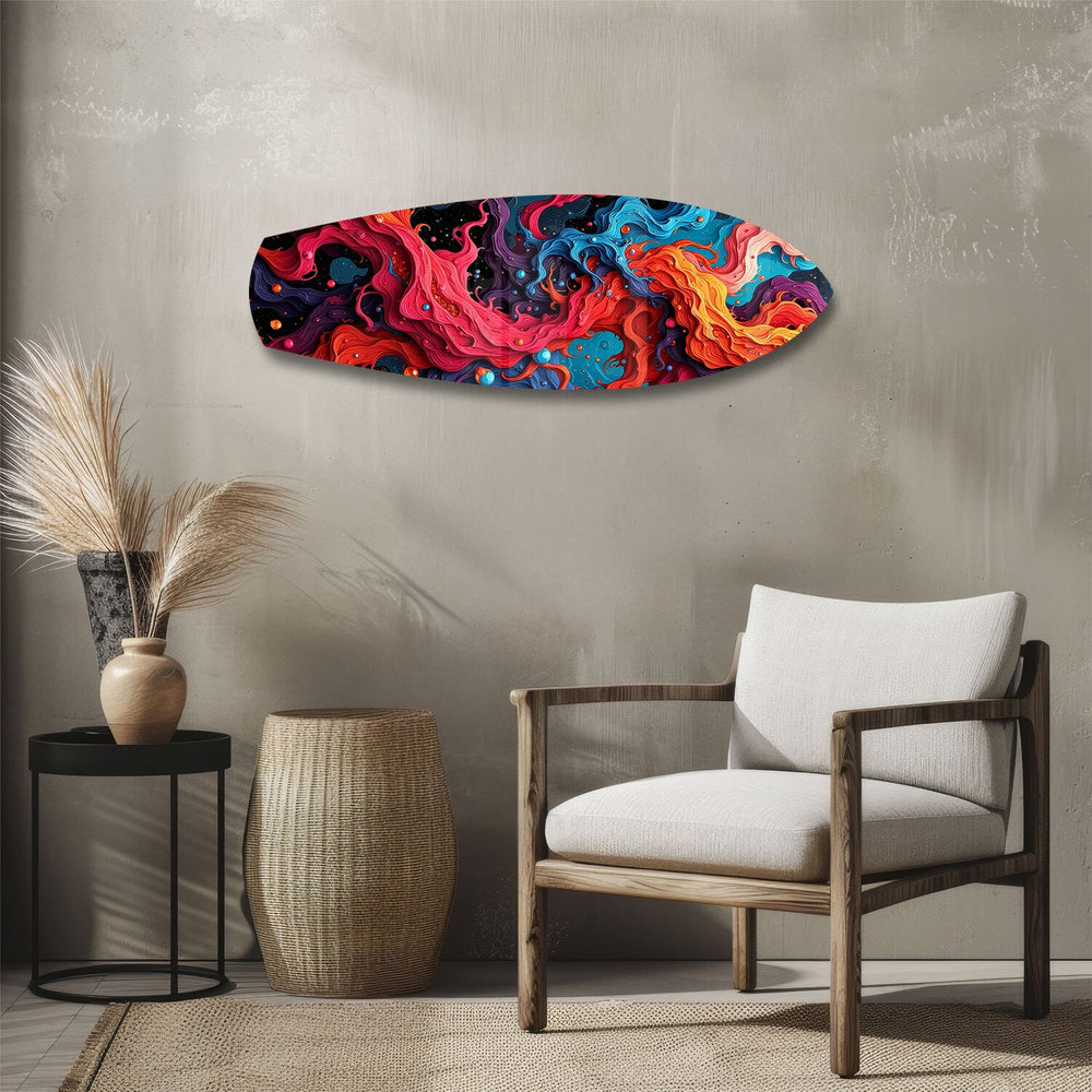Cosmic Swirl Vibrant Abstract Glass Wall Art.
