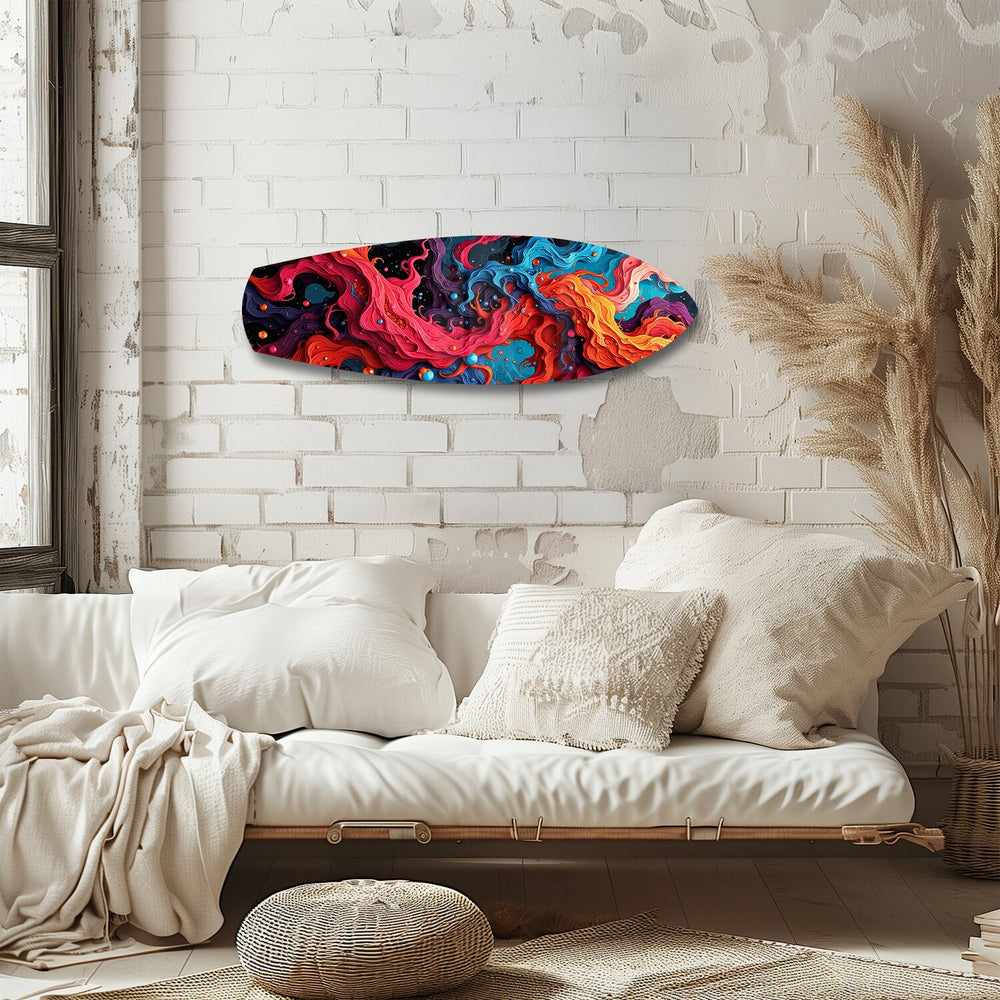 Cosmic Swirl Vibrant Abstract Glass Wall Art.