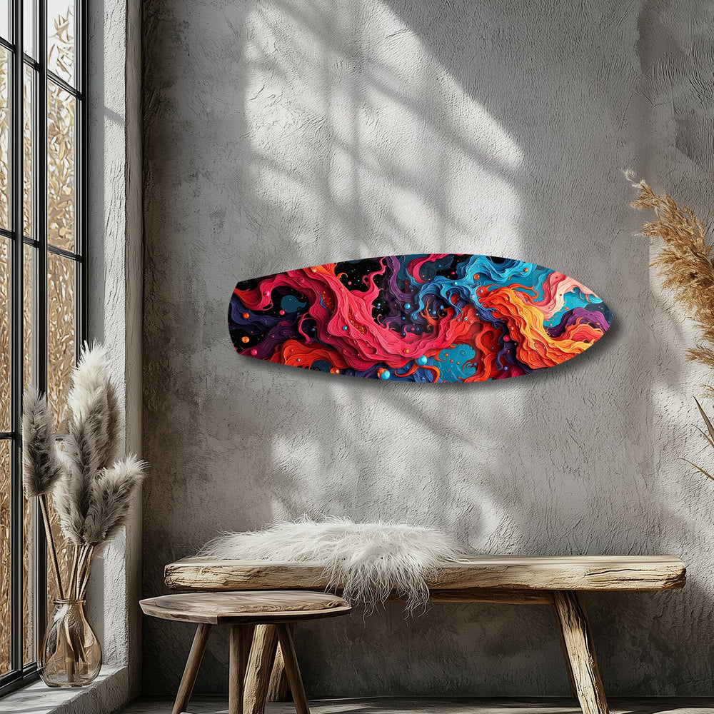 Cosmic Swirl Vibrant Abstract Glass Wall Art.