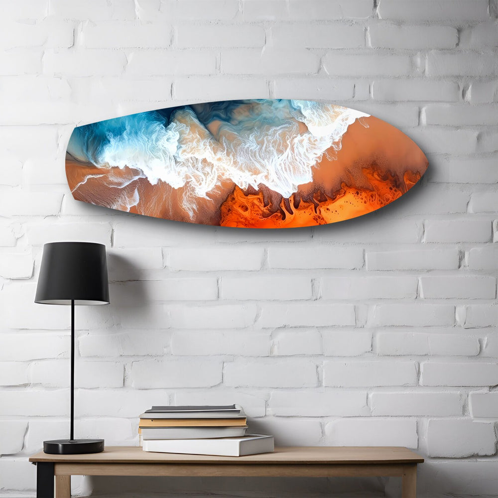 Ocean Meets Desert Coastal Glass Wall Art.