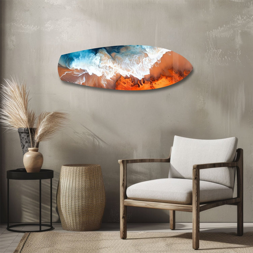 Ocean Meets Desert Coastal Glass Wall Art.