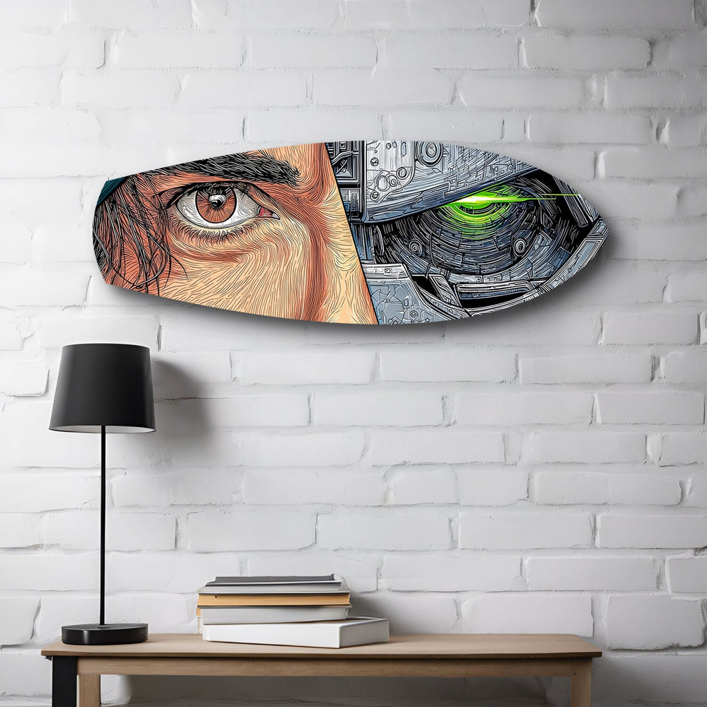 Human and Machine Cyberpunk Eye Glass Wall Art.