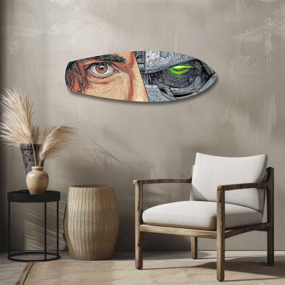 Human and Machine Cyberpunk Eye Glass Wall Art.