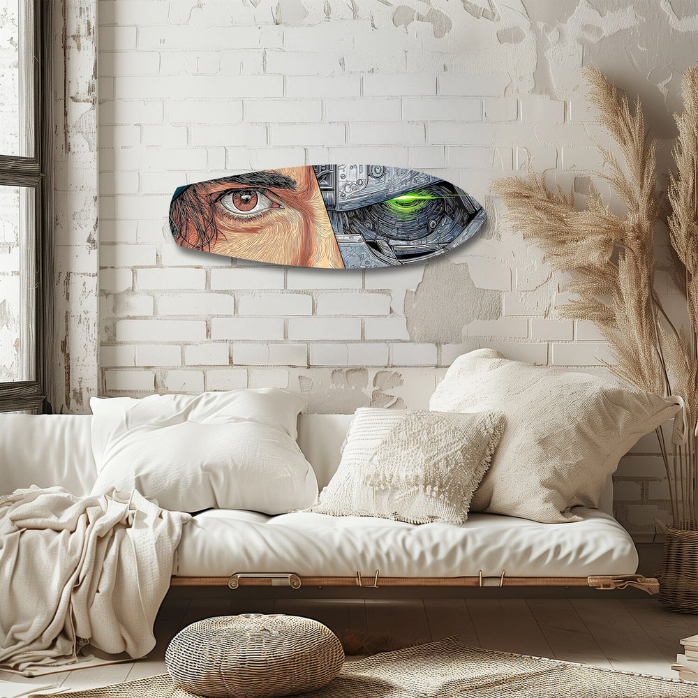 Human and Machine Cyberpunk Eye Glass Wall Art.