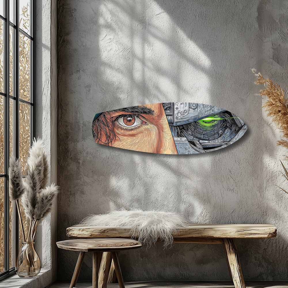 Human and Machine Cyberpunk Eye Glass Wall Art.