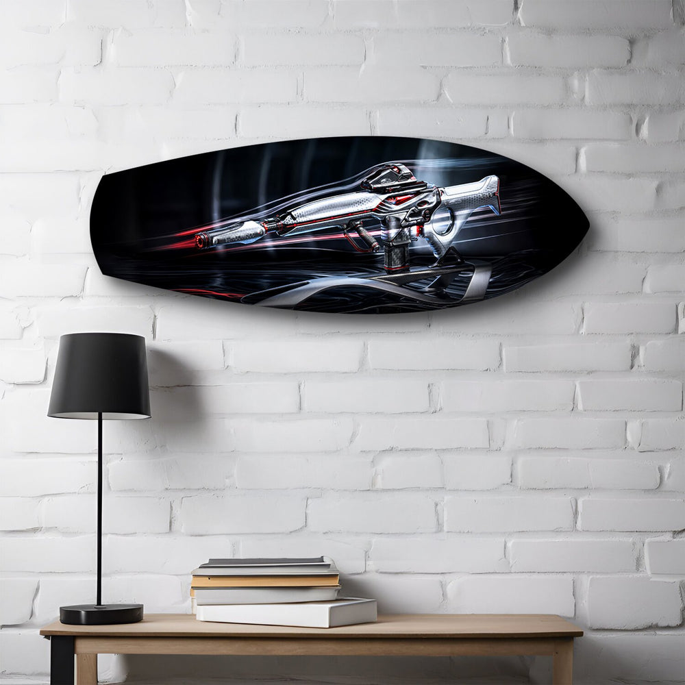 Futuristic Sci-Fi Rifle Glass Wall Art.