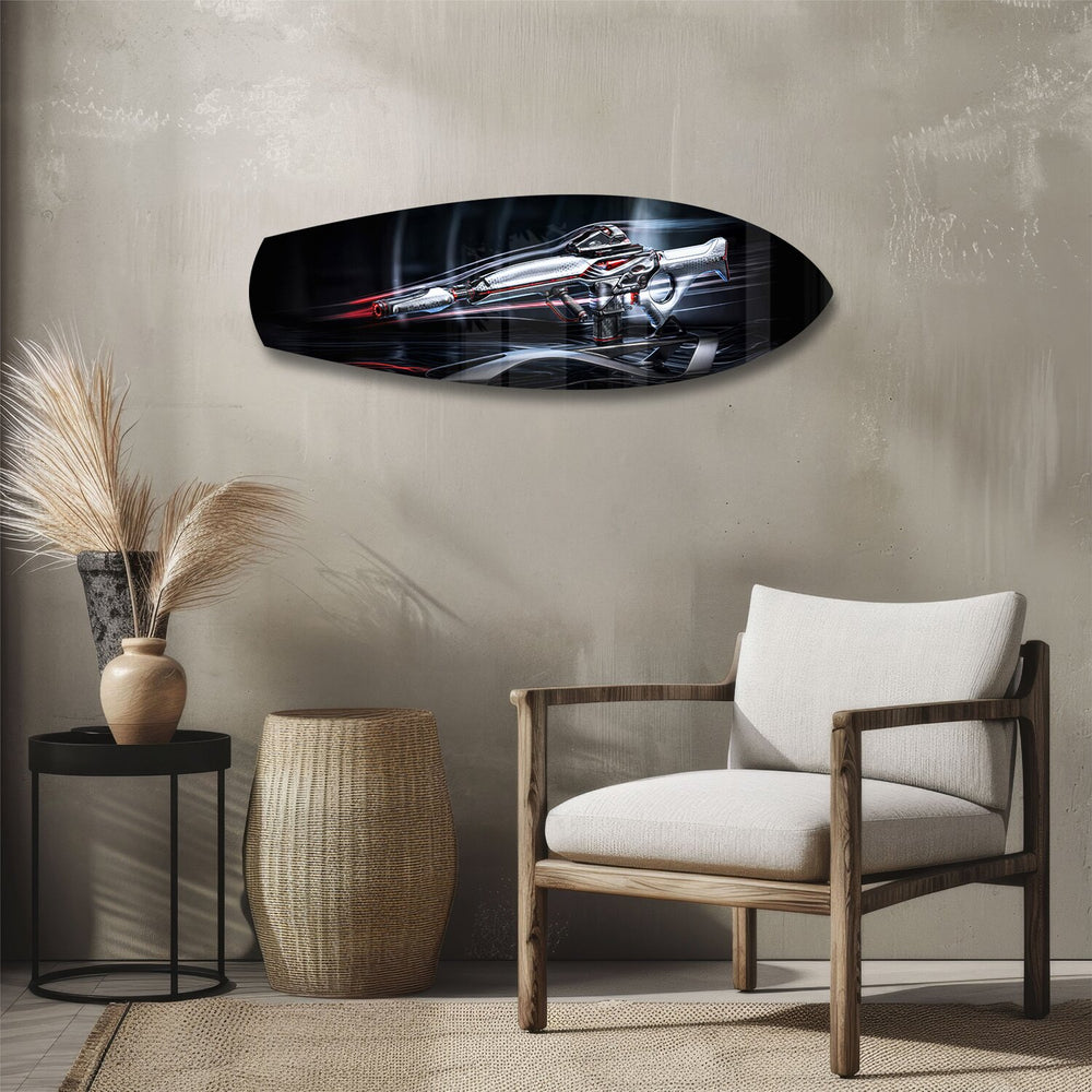 Futuristic Sci-Fi Rifle Glass Wall Art.