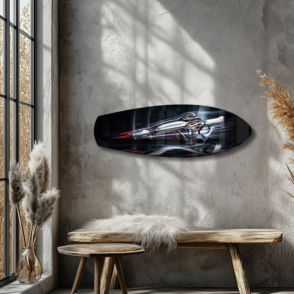 Futuristic Sci-Fi Rifle Glass Wall Art.