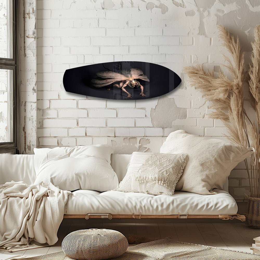 Dark Horned Creature Fantasy Glass Wall Art.