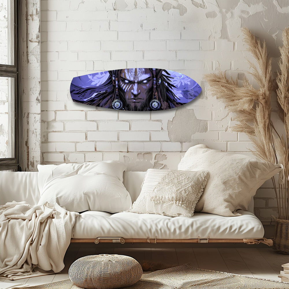 Tribal Chief Warrior Comic Glass Wall Art.