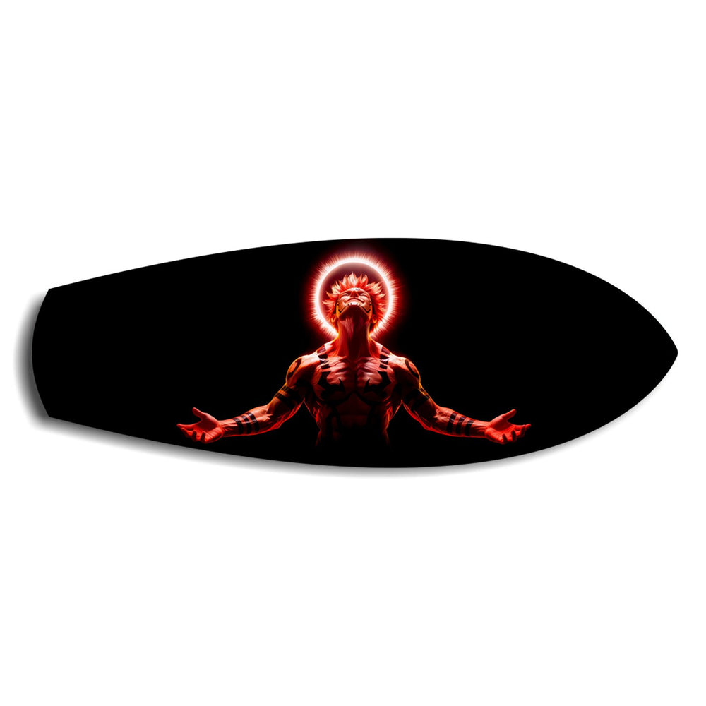 Anime Demon King Red Halo Glass Wall Art.
