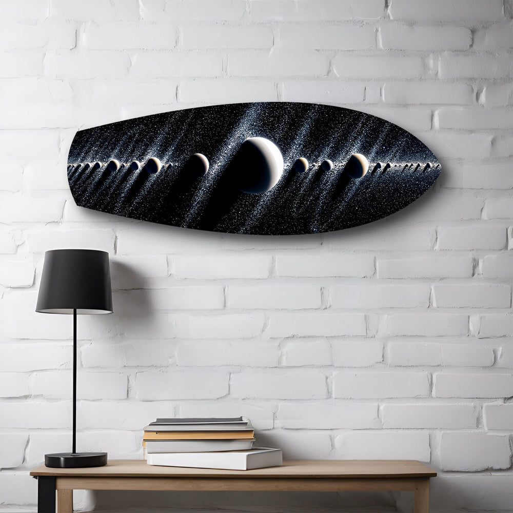 Planetary Alignment Galaxy Glass Wall Art.