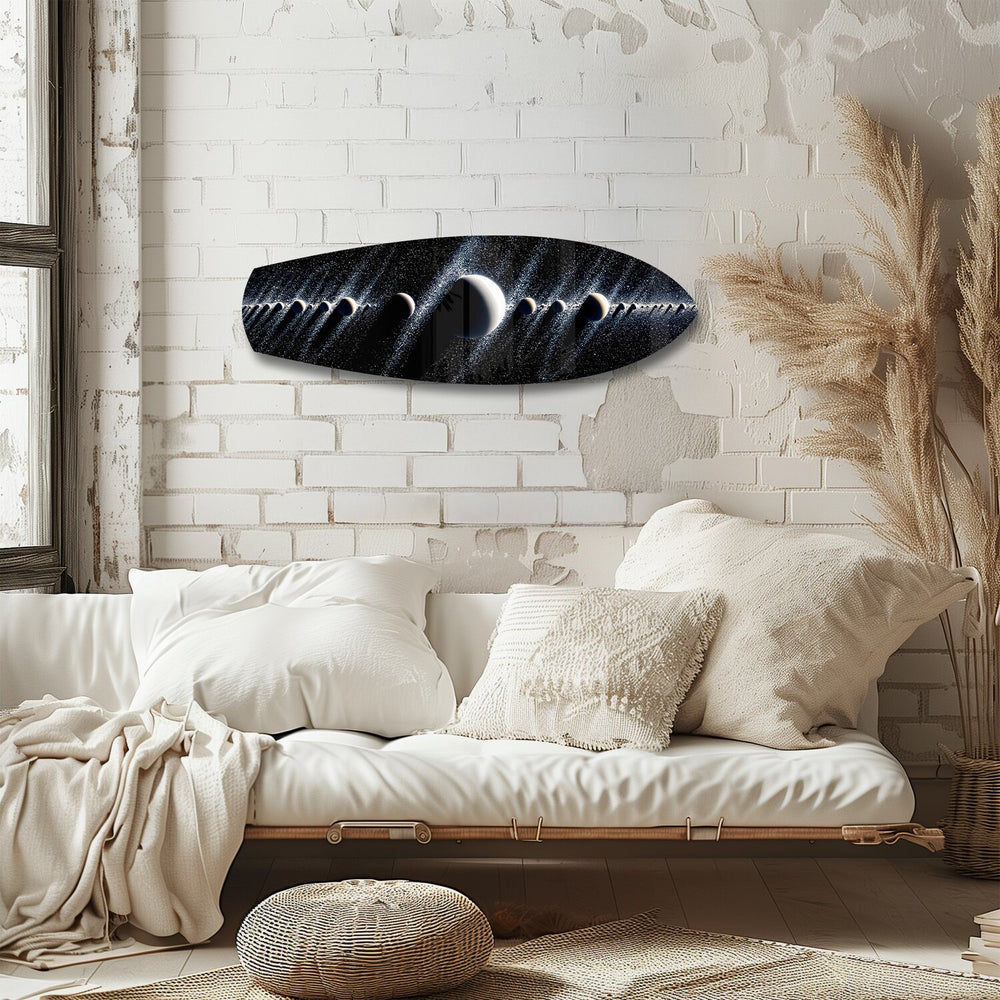 Planetary Alignment Galaxy Glass Wall Art.