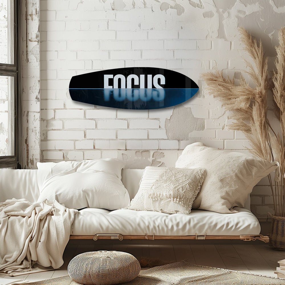 FOCUS Typography Motivational Glass Wall Art.
