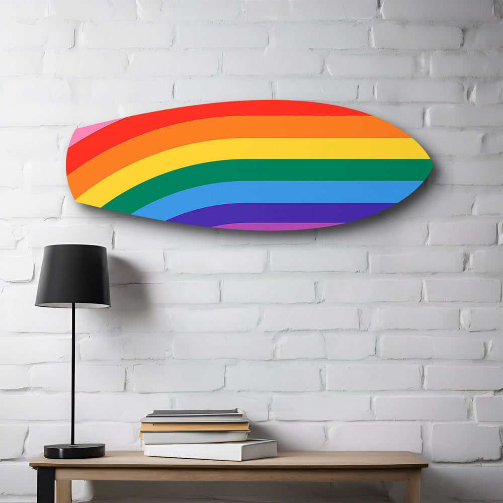 Rainbow Pride Stripes Glass Wall Art.