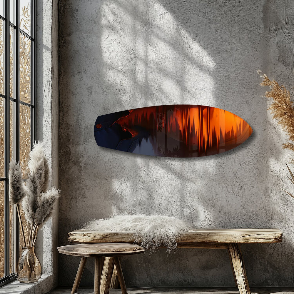 Cinematic Cowboy Silhouette Glass Wall Art.