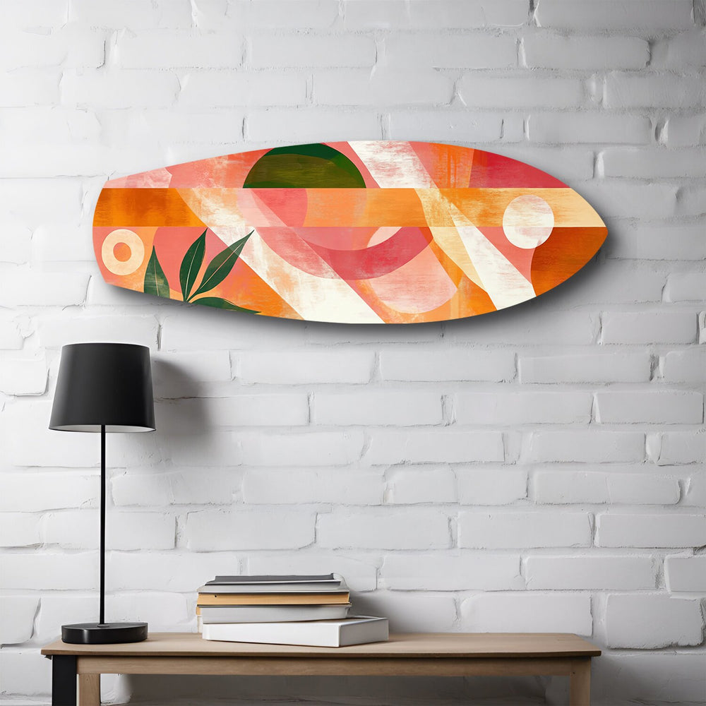 Boho Geometric Botanical Glass Wall Art.