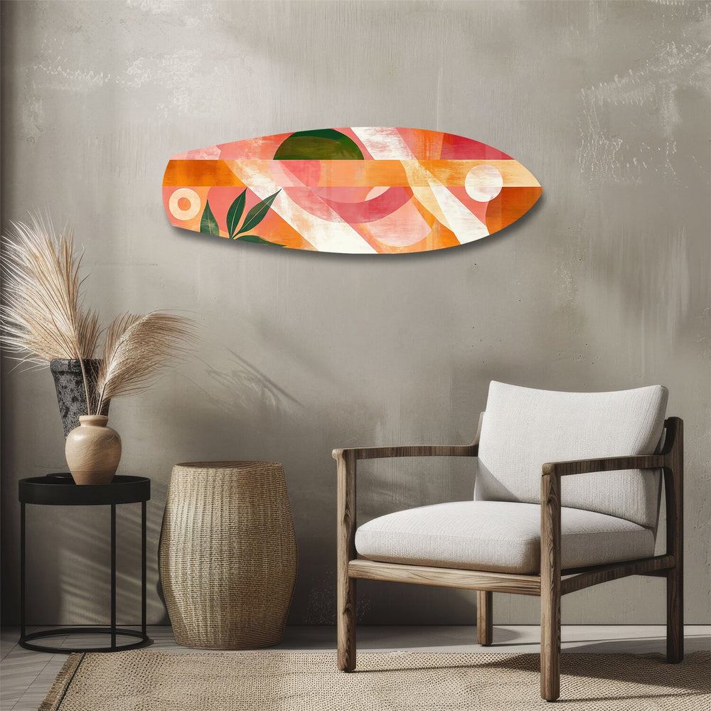 Boho Geometric Botanical Glass Wall Art.