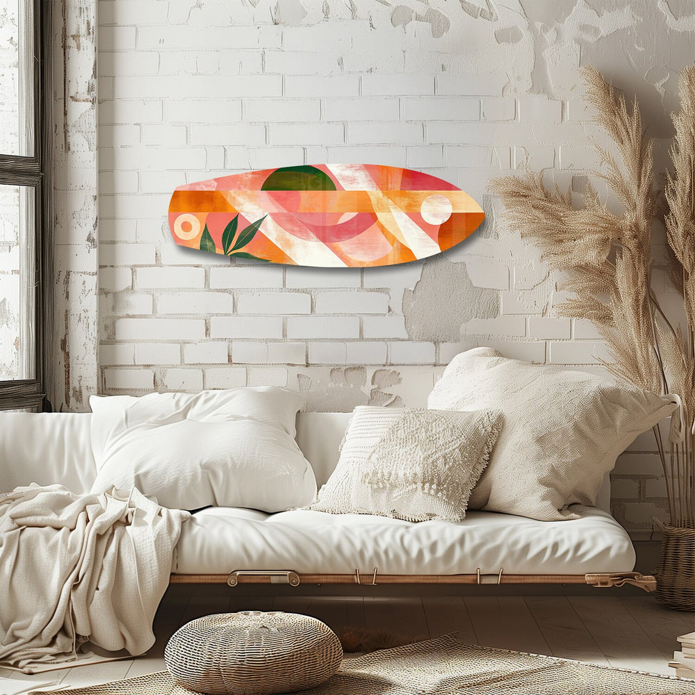 Boho Geometric Botanical Glass Wall Art.