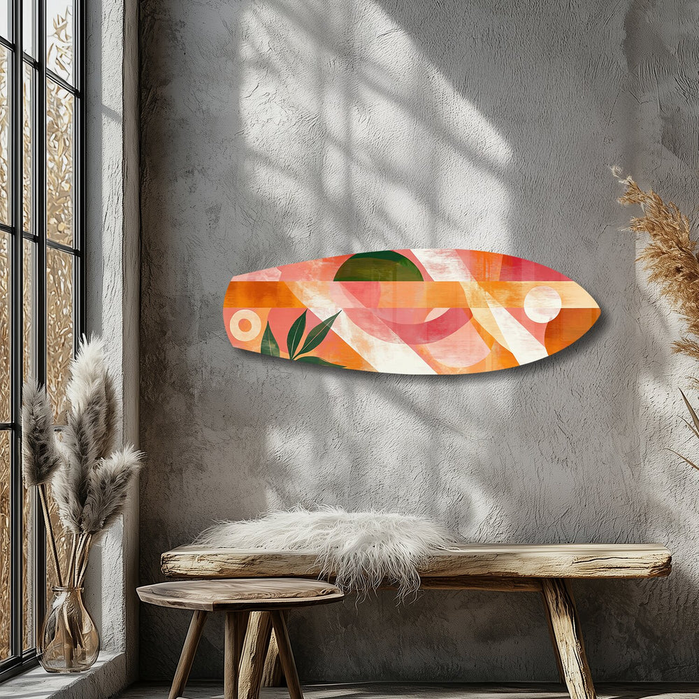 Boho Geometric Botanical Glass Wall Art.