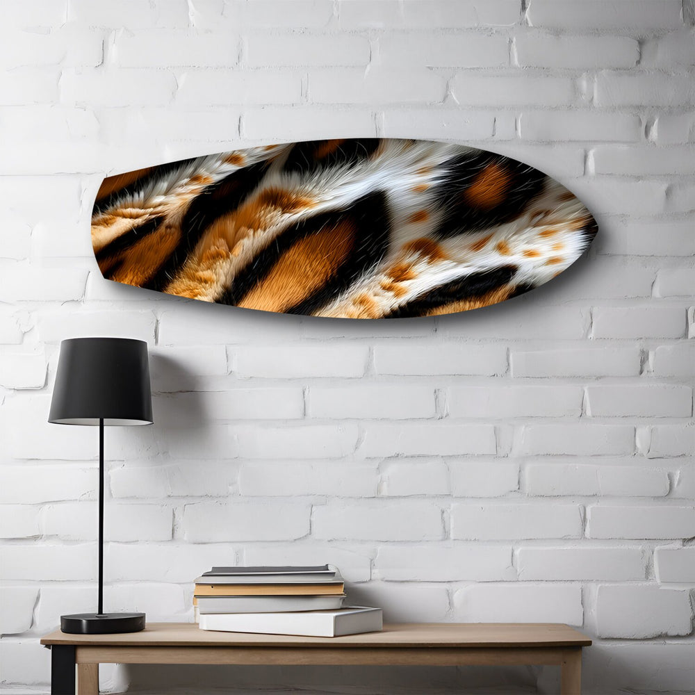 Tiger Fur Texture Glass Wall Art.