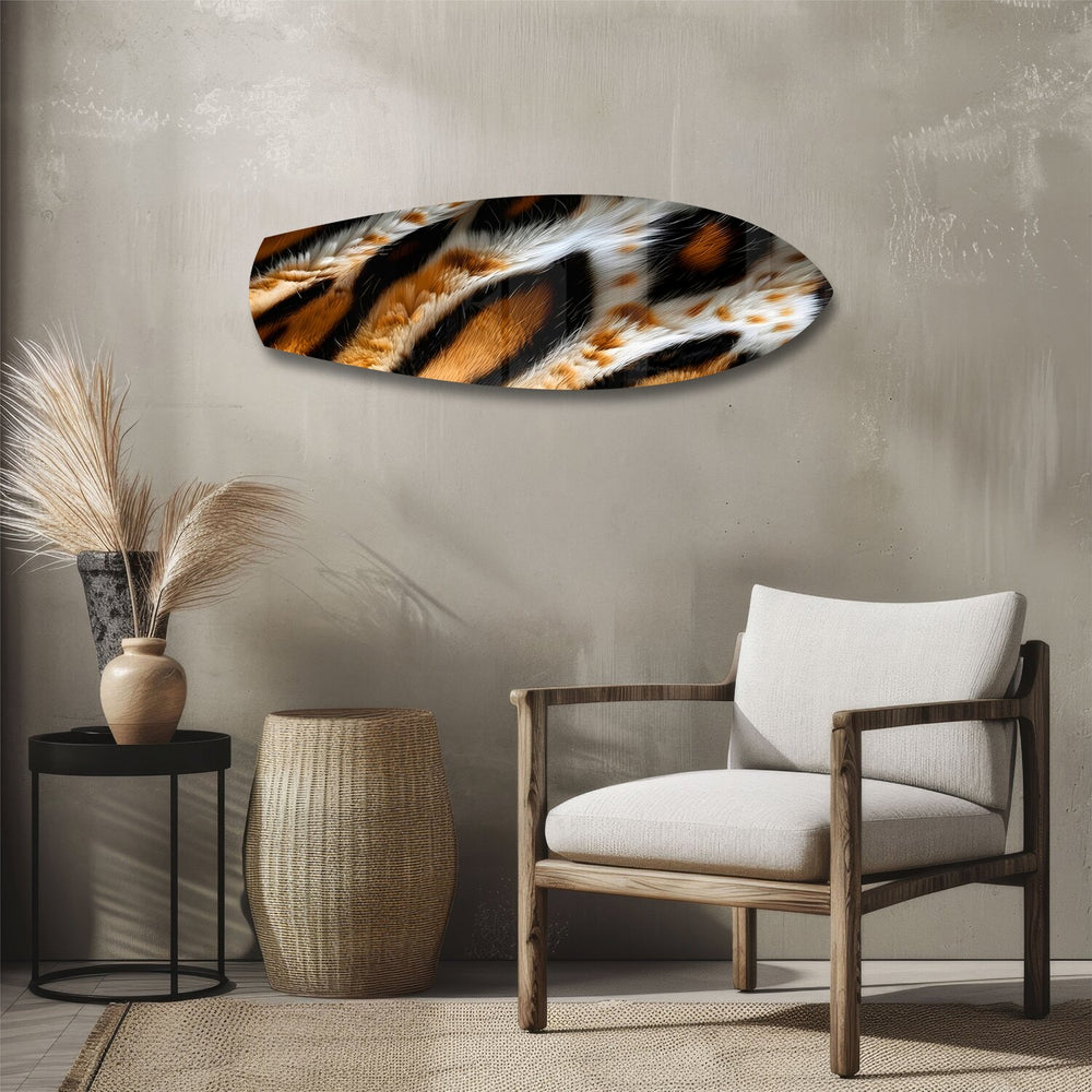 Tiger Fur Texture Glass Wall Art.