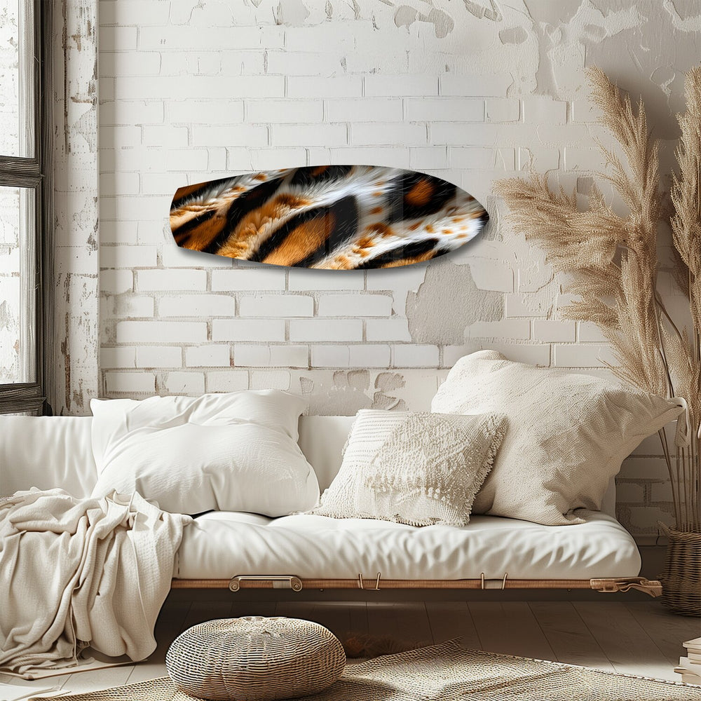 Tiger Fur Texture Glass Wall Art.