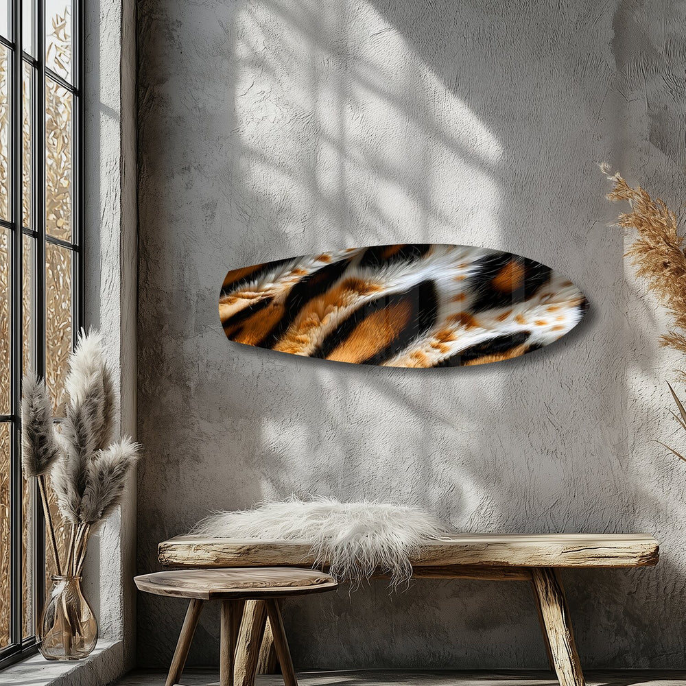 Tiger Fur Texture Glass Wall Art.