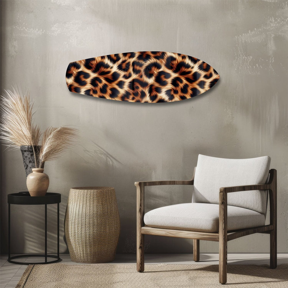 Leopard Print Glass Wall Art.