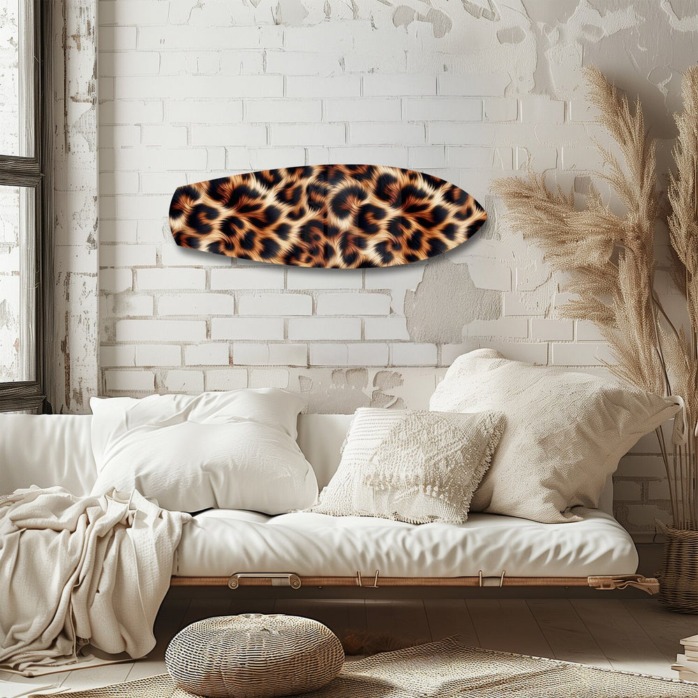Leopard Print Glass Wall Art.