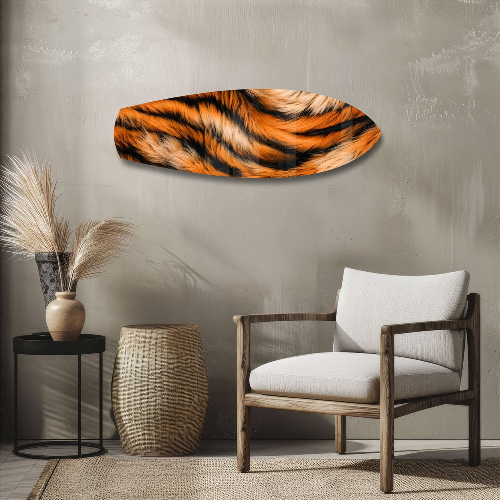 Bengal Tiger Stripe Glass Wall Art.