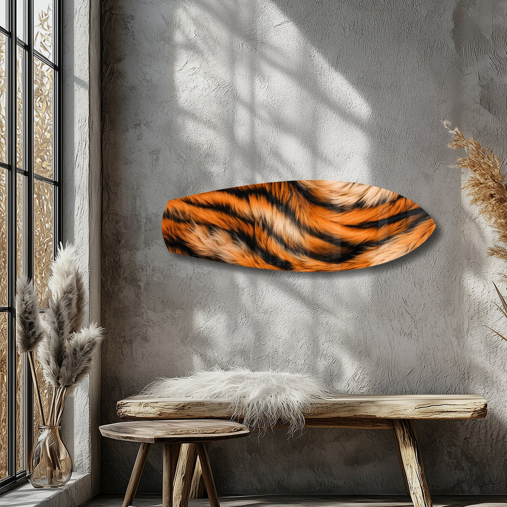 Bengal Tiger Stripe Glass Wall Art.