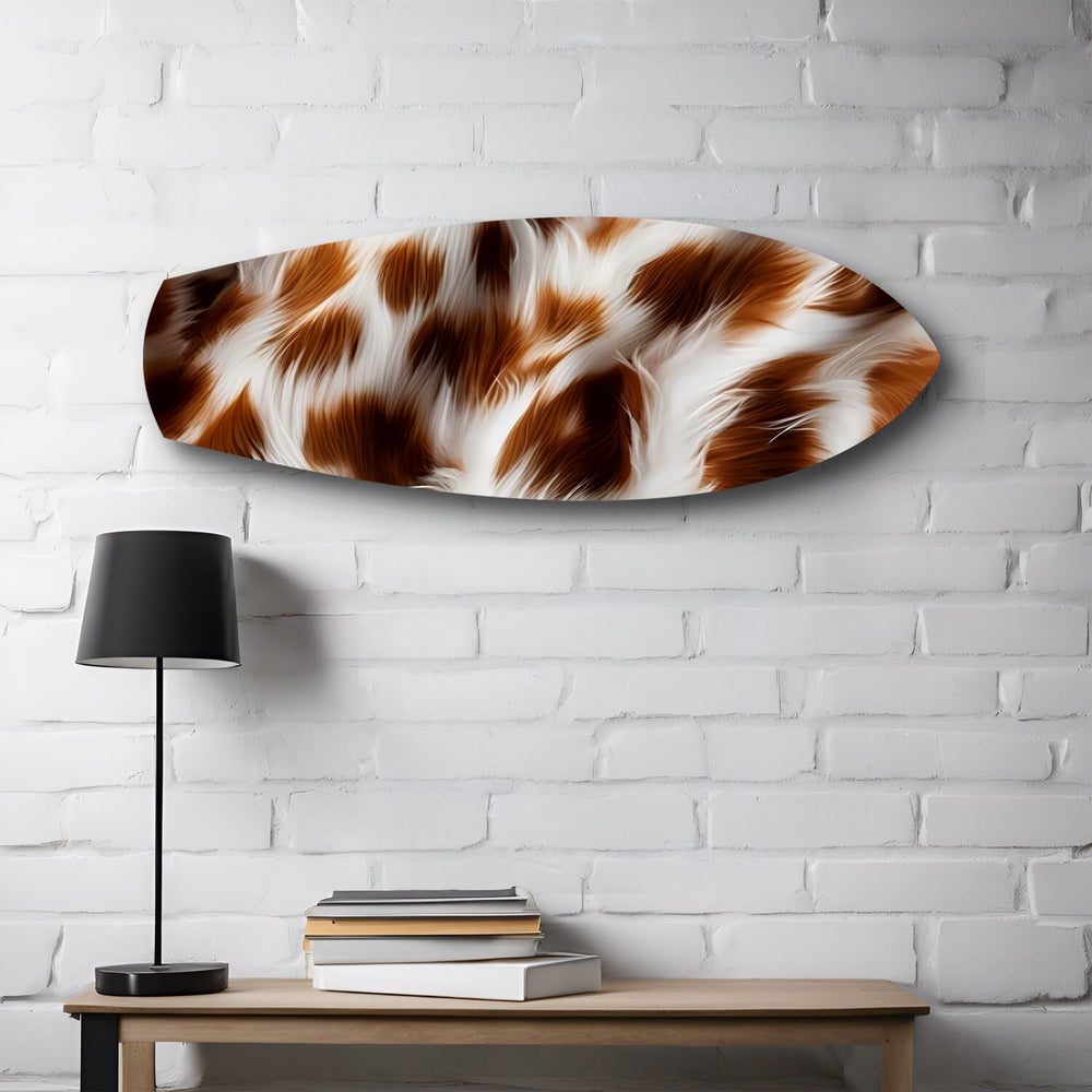 Cow Hide Texture Glass Wall Art.