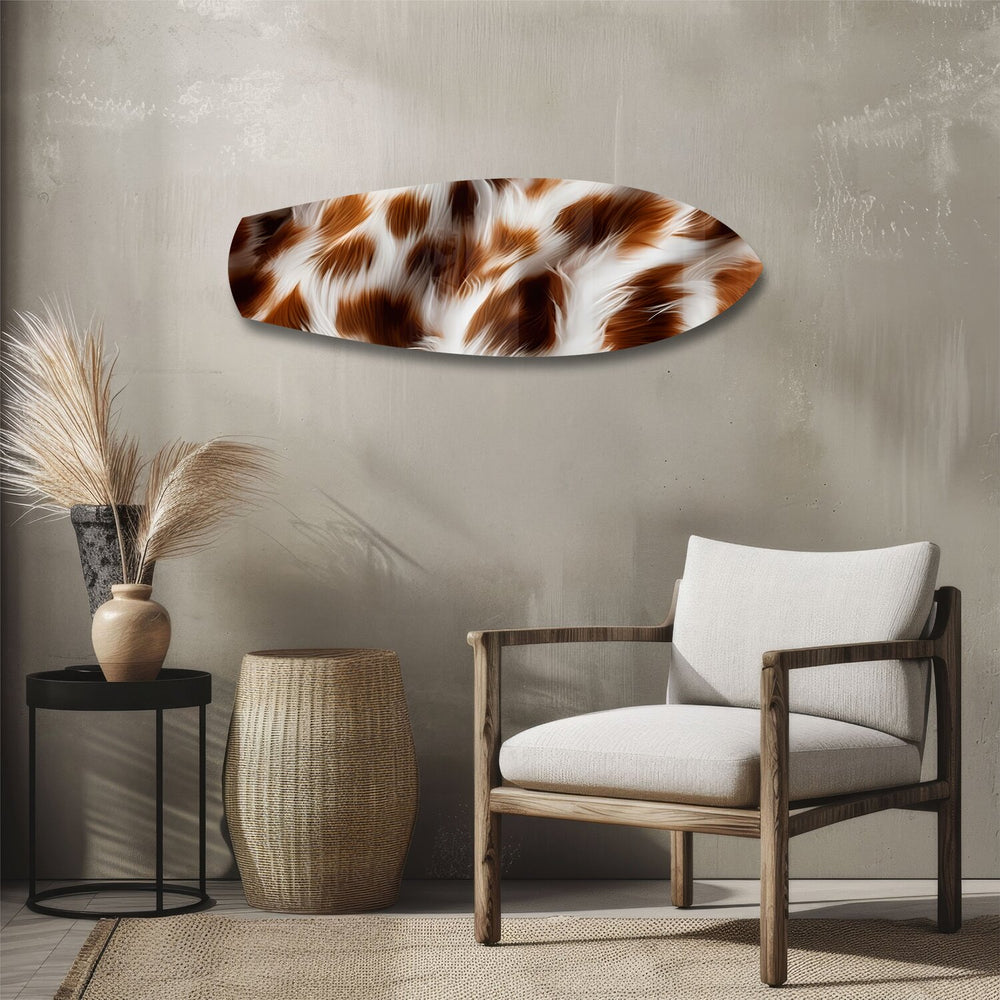 Cow Hide Texture Glass Wall Art.