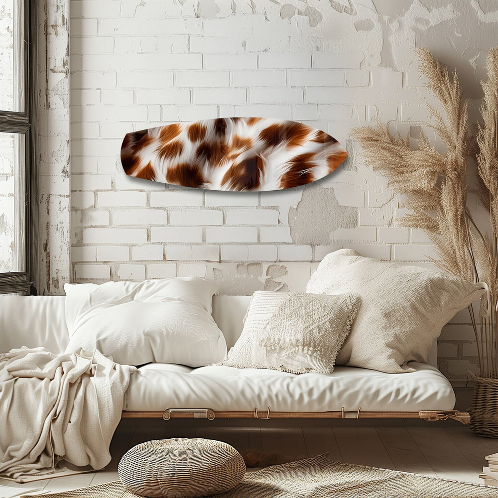 Cow Hide Texture Glass Wall Art.
